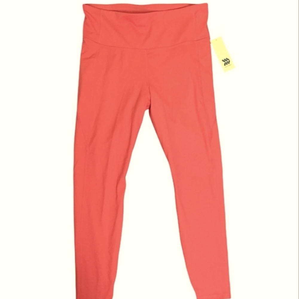All In Motion Women's Contour Power Waist High-Rise Leggings 26" Coral - Picture 4 of 4